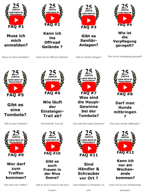 FAQ Videos zum Jubiläumstreffen